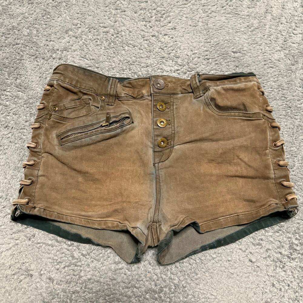 Free People Shorts Womens 27 Brown Distressed Old West